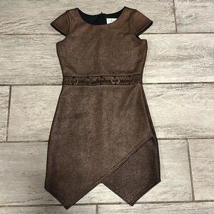 Blush Girls Size 8 Formal Chocolate Brown Metalic luxury Dress